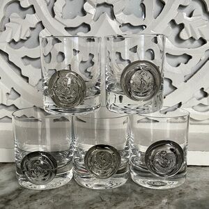 Rosenthal Studio Line Shot glasses with anchor seal by Björn Wiinblad Set of 5